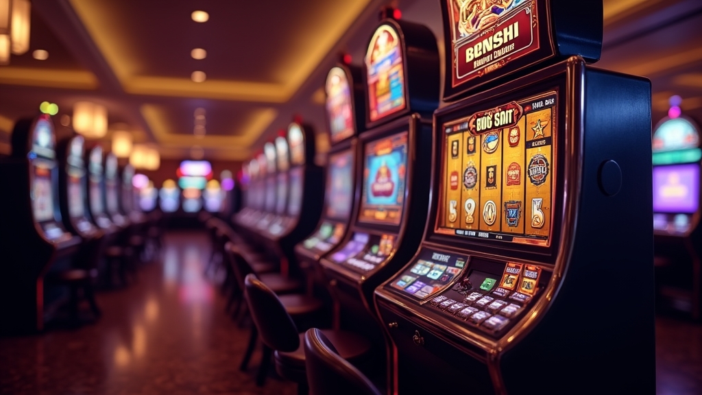 Dunkle Casino-Szene mit Royal-Joker-Slot im Demo-Modus und leuchtenden Walzen