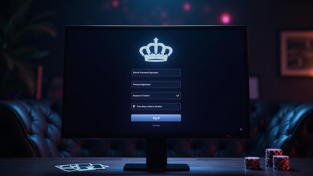 Registrierungsformular im dunklen Casino-Design mit edlem Licht